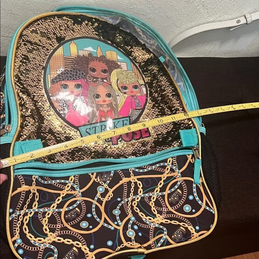 #1271**L.O.L. Surprise! Gold and Teal Sequin Backpack